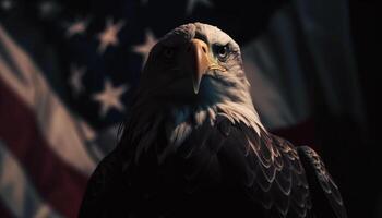 Majestic bald eagle, of American freedom generated by AI photo