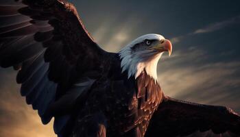 majestuoso pájaro de presa altísimo en libertad generado por ai foto