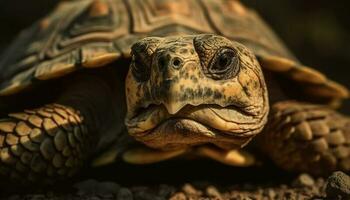 lento tortuga gatea mediante naturaleza en peligro de extinción especies generado por ai foto