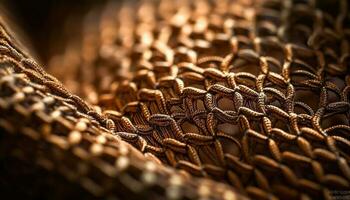 Woven leather rope adds elegance to garment generated by AI photo