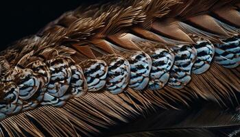 Vibrant feathers adorn the elegance of peacock generated by AI photo