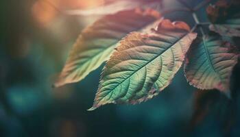 vibrante otoño hojas en arce árbol rama generado por ai foto
