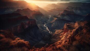 Majestic sandstone cliff, eroded by nature beauty generated by AI photo