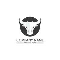 toro cabeza de búfalo vaca animal mascota diseño de logotipo vector para deporte cuerno búfalo animal mamíferos cabeza logo salvaje matador