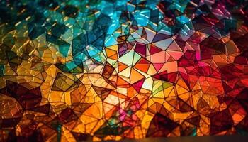 Vibrant colors and geometric shapes create chaos generated by AI photo