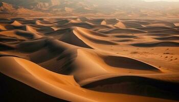 Rippled sand dunes in arid Africa Majestic beauty generated by AI photo