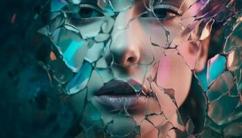 Abstract beauty in futuristic nature, surreal elegance generated by AI photo