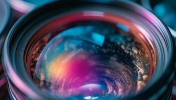 resumen burbuja fondo, vibrante colores, desenfocado primer plano generado por ai foto