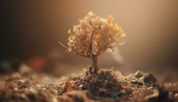 New life begins with growth from seedling generated by AI photo