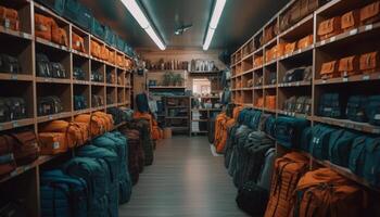 Modern clothing collection in retail store boutique photo