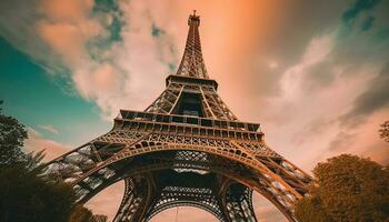 majestuoso acero Monumento simboliza francés cultura y historia generado por ai foto