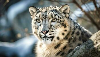majestuoso Tigre curioso peligro en sus ojos generado por ai foto
