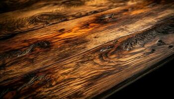 Hardwood plank flooring weathered and rustic design generated by AI photo