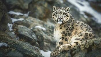 majestuoso Bengala Tigre mirando a cámara en bosque generado por ai foto