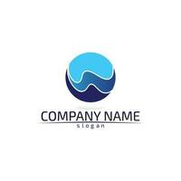 Waves beach blue water logo and symbols template icons app vector