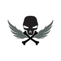 Crossbones death skull, danger or poison flat icon for apps and websites vector