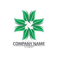 Tree leaf vector design eco friendly concept logo