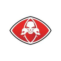 Crossbones death skull, danger or poison flat icon for apps and websites vector