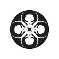 Crossbones death skull, danger or poison flat icon for apps and websites vector