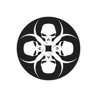 Crossbones death skull, danger or poison flat icon for apps and websites vector