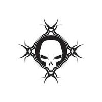 Crossbones death skull, danger or poison flat icon for apps and websites vector
