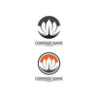 Stylized lotus flower icon vector background