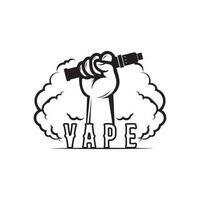 vape y vapor logo icono vector de humo y escenografía para vapers dispositivo de vapeo y estilo de vida fumar moderno