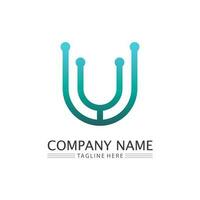 Initial letter U logo business and design icon vector