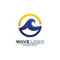 Water wave icon vector