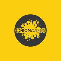 corona virus logo vector de virus, logo de vacuna, icono de bacteria de infección y peligro de atención médica distanciamiento social pandemia covid 19