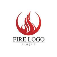 Fire flame nature logo and symbols icons template vector