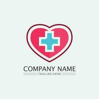 Hospital logo and health care icon symbols template icons app vector