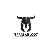 spartan logo black Glaiator and vector design helmet and head black