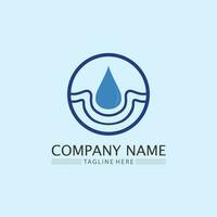 wave icon and water drop vector illustration design logo business