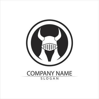 plantilla de logotipo de casco espartano vector