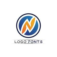 N logo font company logo business and letter initial N design vector and letter for logo