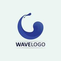 wave icon and water drop vector illustration design logo business