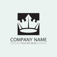 Crown Logo and queen, king logo designTemplate vector illustration