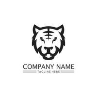 logo de tigre y mascota diseño animal vector ilustración