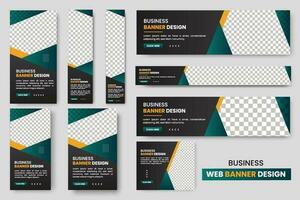 Abstract banner design web banner template Set, Horizontal header web banner, cover header background for website design, Social Media Cover ads banner, flyer  design template vector