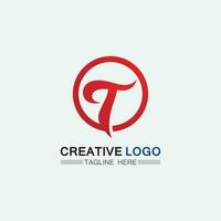 letra t, t logo vector fuente alfabeto diseño e icono t