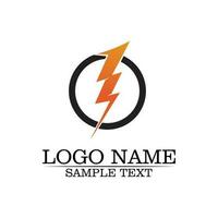 electric Vector lightning icon logo and symbols
