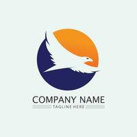 Birds and swallow dove logo design and vector animal wings and flying bird