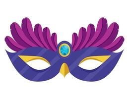 colorful mardi gras mask over white vector