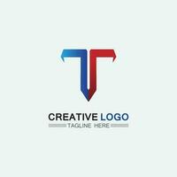 T letter, T logo vector font alphabet design and icon T