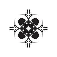 Crossbones death skull, danger or poison flat icon for apps and websites vector