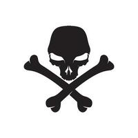 Crossbones death skull, danger or poison flat icon for apps and websites vector