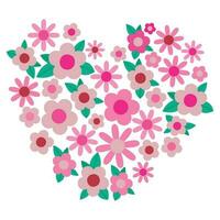 floral heart design over white vector