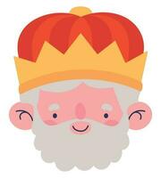 king wise melchior face over white vector