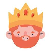 king wise caspar face over white vector